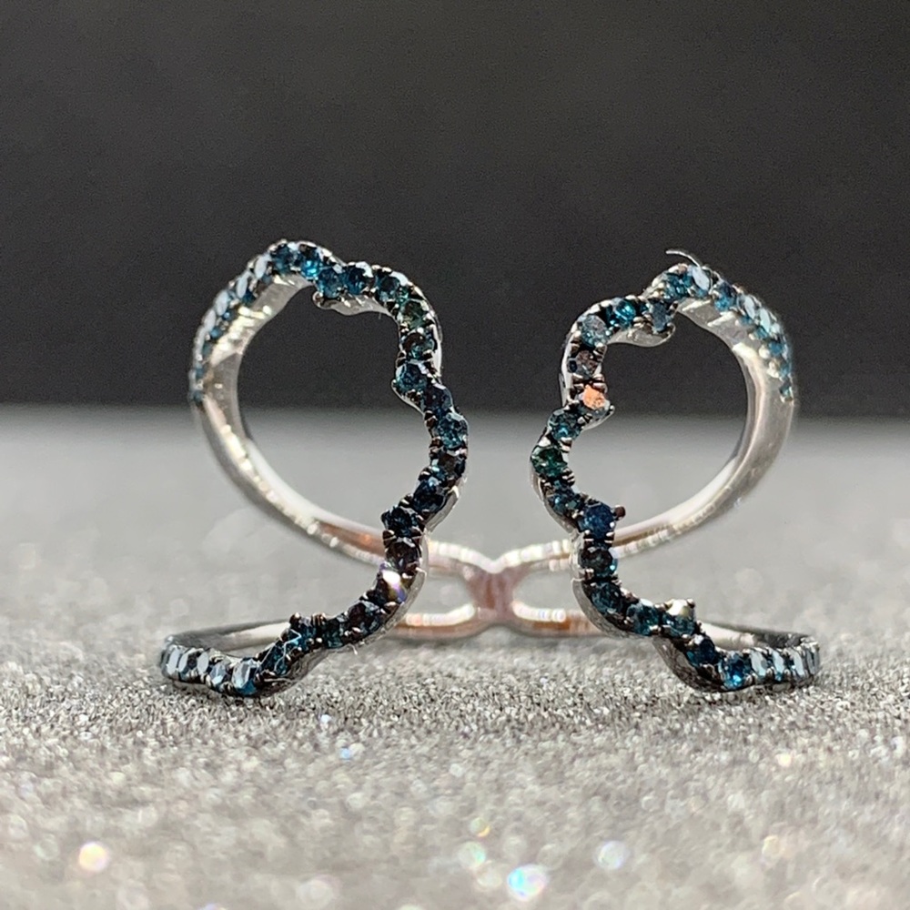 *SOLD* Rarities .40ct Blue Diamond SS Open Bypass